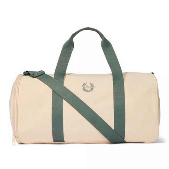 PINK Victoria's Secret Handbags - VS PINK Canvas Duffel Bag Travel Weekender Overnight